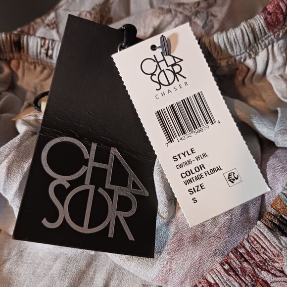 NEW Chaser Heirloom Floral Gauze Off-The-Shoulder‎ Elbow Sleeve Blouse, Size S - Picture 9 of 13